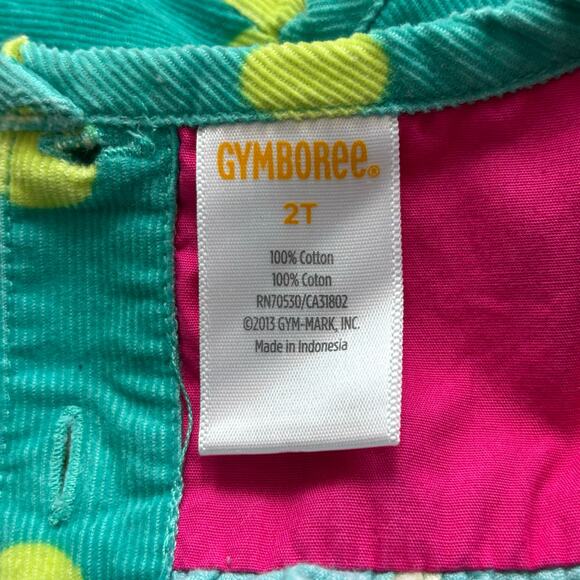 Gymboree Teal & Chartreuse Corduroy Dress Size 2T - Picture 6 of 6